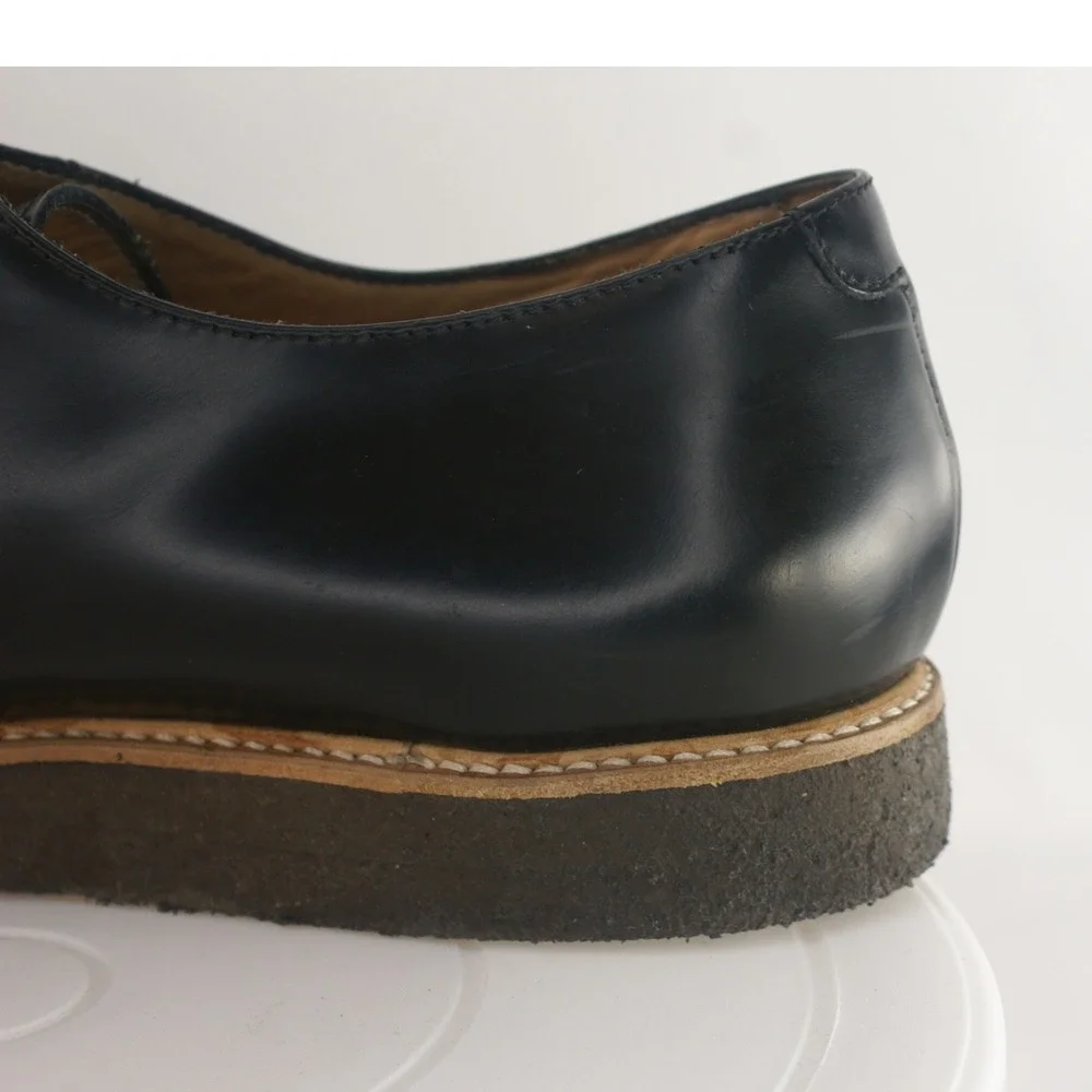 Common Projects Black Leather Derby Shoes EU46 US13 Made in Italy Crepe Sole